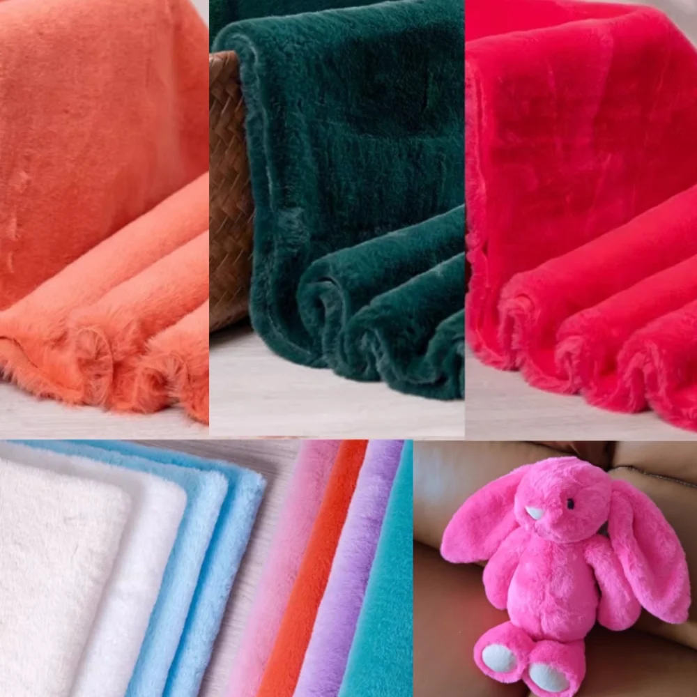 12mm Imitation Rabbit Fur Short Plush Fabric for Thickened Counter Clothing Background Fabrics Diy Sewing Material Cloth