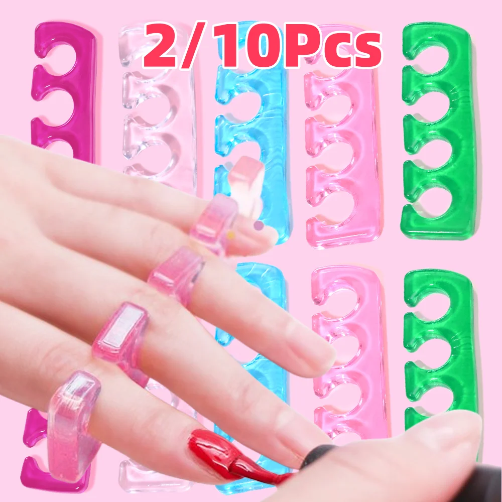 2/10Pcs Weiche Silikon Nail art Toe Separator Set 5-Farben Flexible Finger Toe Spacer für UVGel polnischen Maniküre Pediküre Werkzeuge *