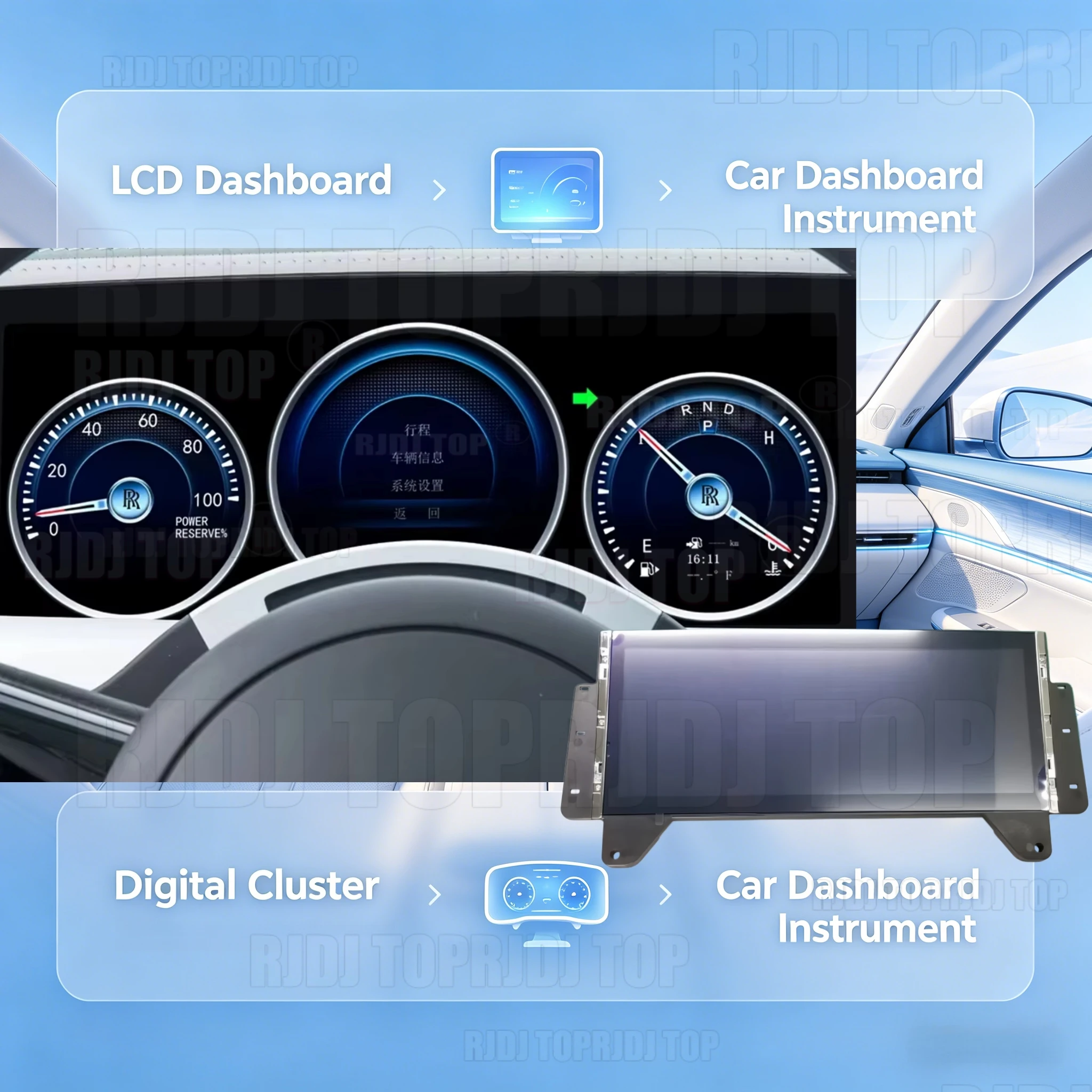 For Rolls-Royce Phantom 2004 2005 2006-2013 LCD Car Cockpit LCD Digital Cluster Speedometer Dashboard Instrument Panel Display
