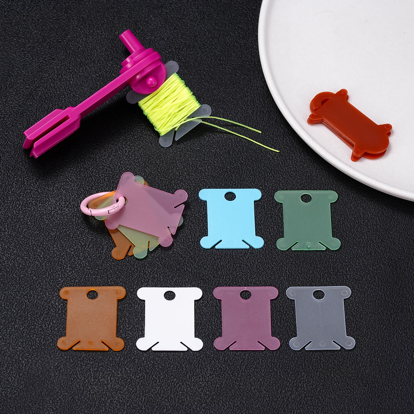 30pcs/lot Plastic Bobbins Floss Set Spool Thread Card Embroidery Floss DIY Stitch Organizer Holder Sewing Tools