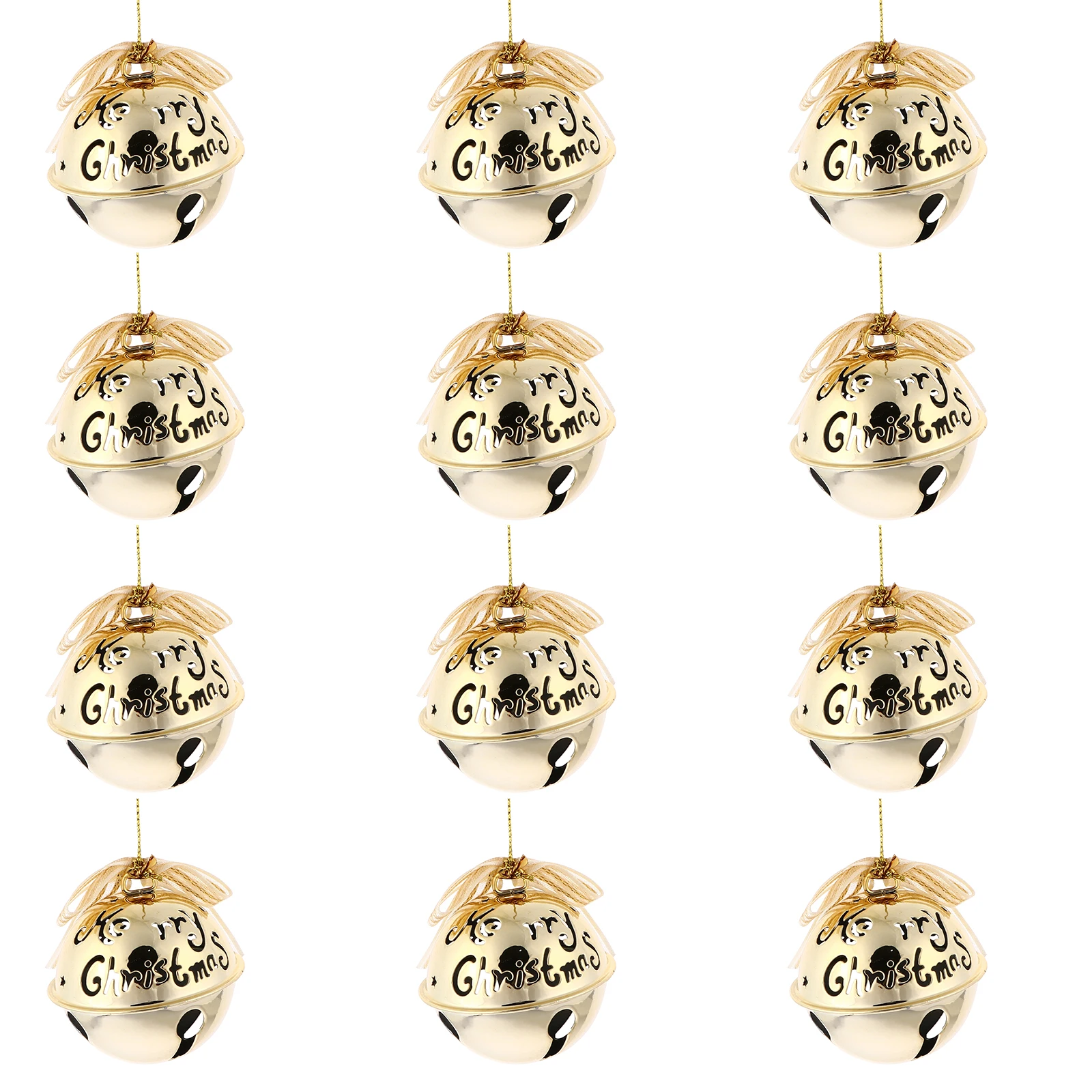 

12pcs Christmas Ornaments Bells Hanging Decor Xmas Tree Home Party Material Unique Design Exquisite Style