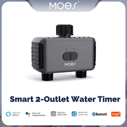 MOES Bluetooth Smart 2-Way Water Valve, Garden Sprinkler, Programmable Timer, Filter, Rain Delay, Automatic Irrigation Control