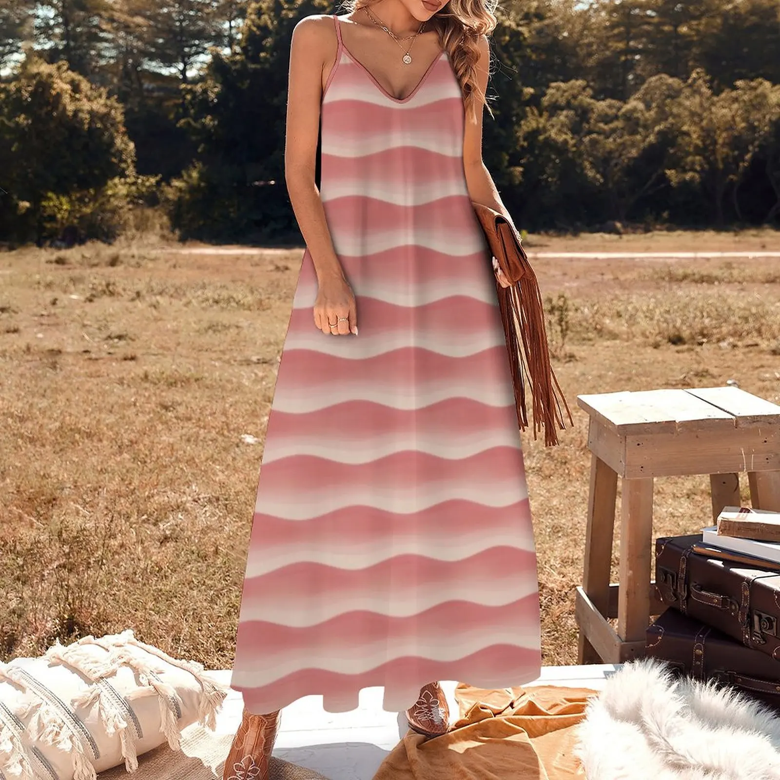 Wave Rows Misty Salmon Sleeveless Dress ladies dresses for special occasions summer dresses women 2023