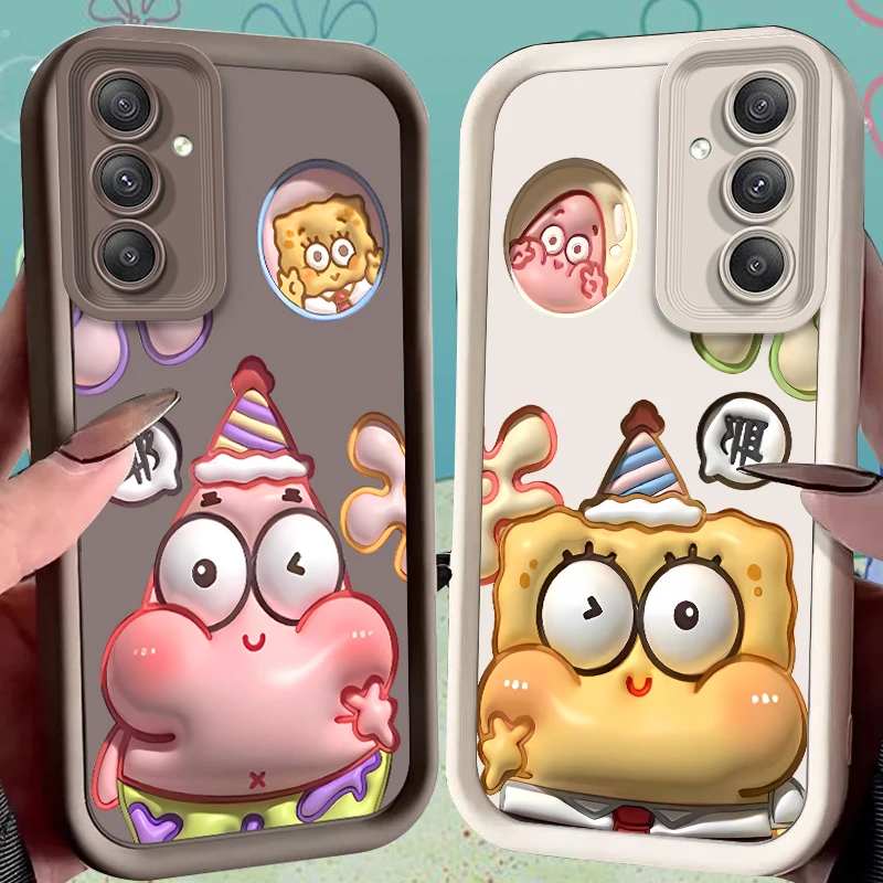 S-SpongeBobs Case for Samsung Galaxy S24 S23 S22 S21 Ultra Plus S20 FE A55 A54 A53 A52 A52S A51 A50 A50S A35 A34 Silicone Cover