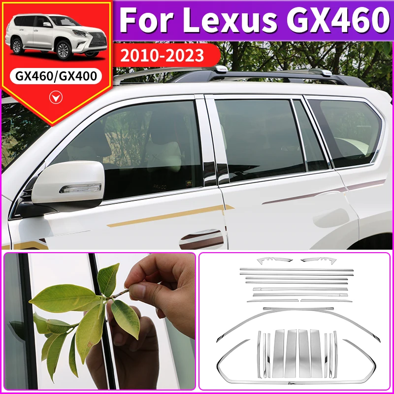 

Накладки на окна автомобиля для Lexus GX460 2010-2023, внешние хромированные обновленные аксессуары, настройка GX 460, комплект кузова 2022 2021 2020 2019
