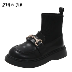 Autumn Socks Shoes Children's and Students Fashion Matching Boots Classic Black Boots Anti slip Wear Resistant Hiking Footwear