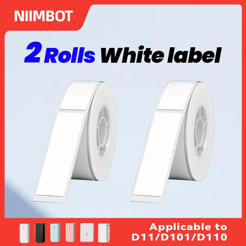 NiiMBOT D101 D11 D110 2R official printed paper labels, thermal stickers, white self-adhesive stickers, waterproof and oil proof