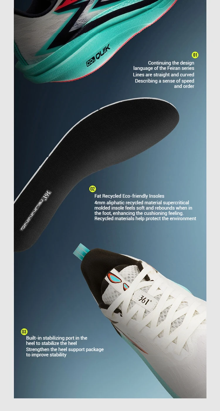 361 Degrees Flame 4.0 MIX Herren-Laufschuhe, Carbon Plate Racing Marathon, stabiler Rückprall, verschleißfeste Herren-Turnschuhe 672512204 – Detail 13