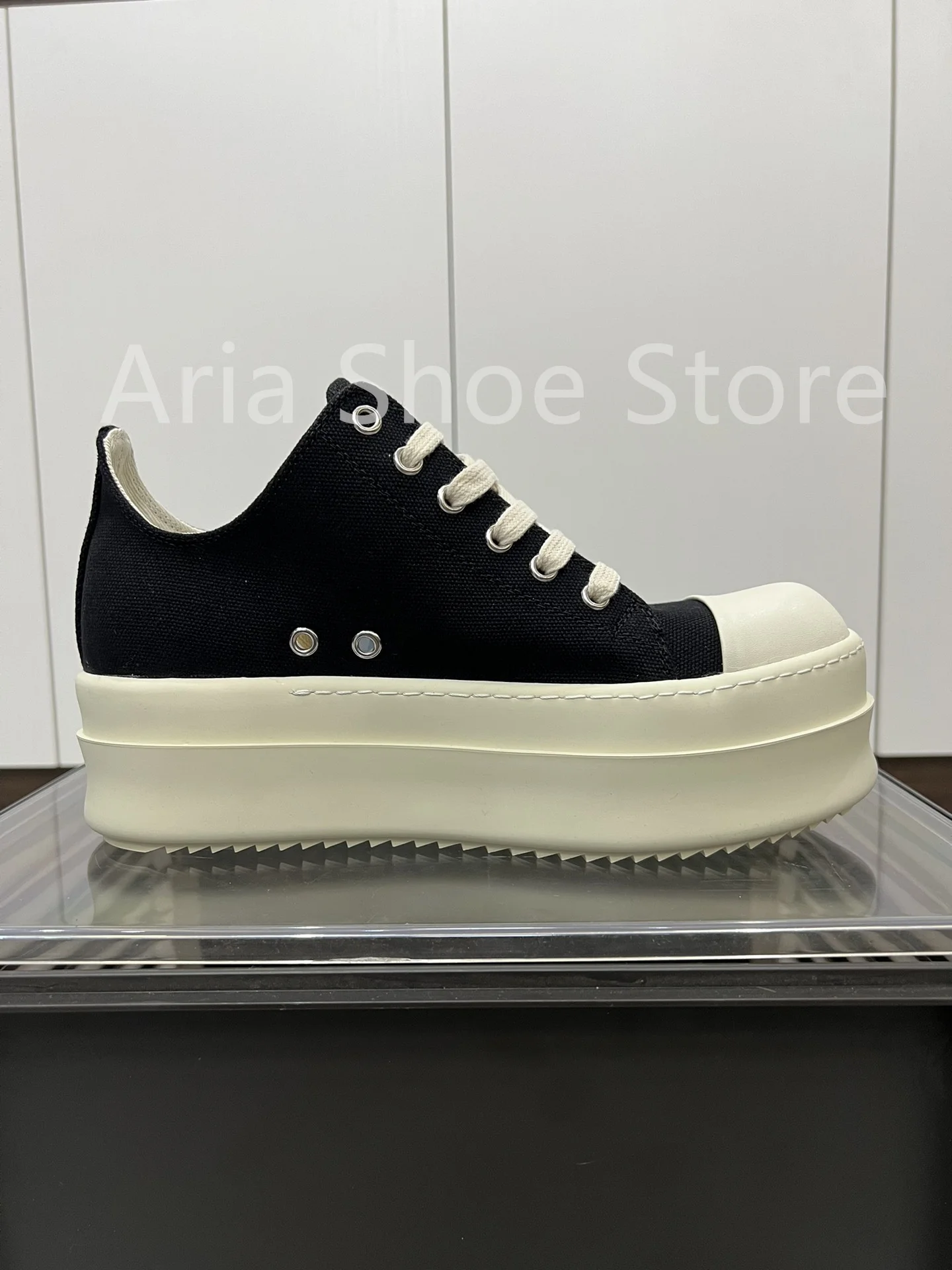 العلامة التجارية قماش أسود عادية الرجال النساء أحذية منخفضة أعلى أحذية رياضية موضة البيج سميكة وحيد 6 سنتيمتر الارتفاع الفاخرة الشارع الشهير أحذية منصة