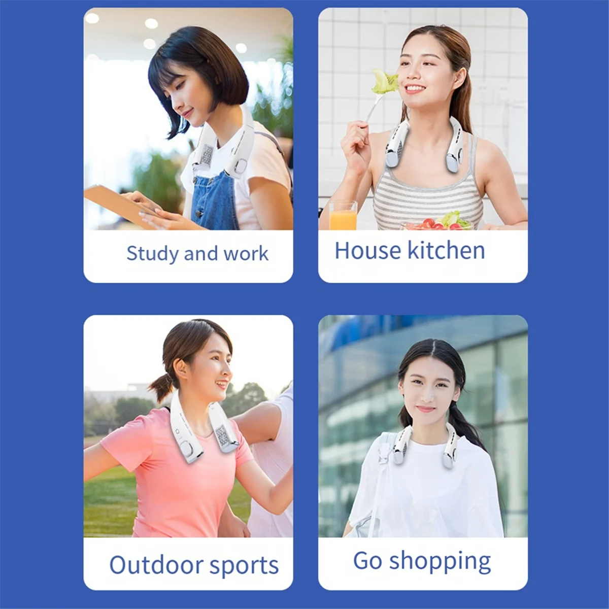 Вешалка-вентилятор 2400 мАч Подвесной шейный вентилятор Складной ленивый безлопастной подвесной шейный мини-вентилятор Turbo Бесщеточный бесшумный спортивный подвесной шейный вентилятор, B