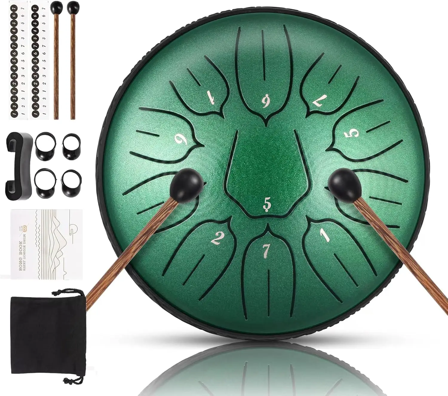 HLURU glucófono tambor de lengua de acero 6 pulgadas 11 notas tono D tambor etéreo música tambor Yoga meditación instrumento de percusión