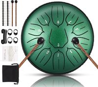 HLURU Glucophone Steel Tongue Drum 6 Inch 11 Notes D Tone Ethereal Drum Music Drum Yoga Meditation Percussion instrument