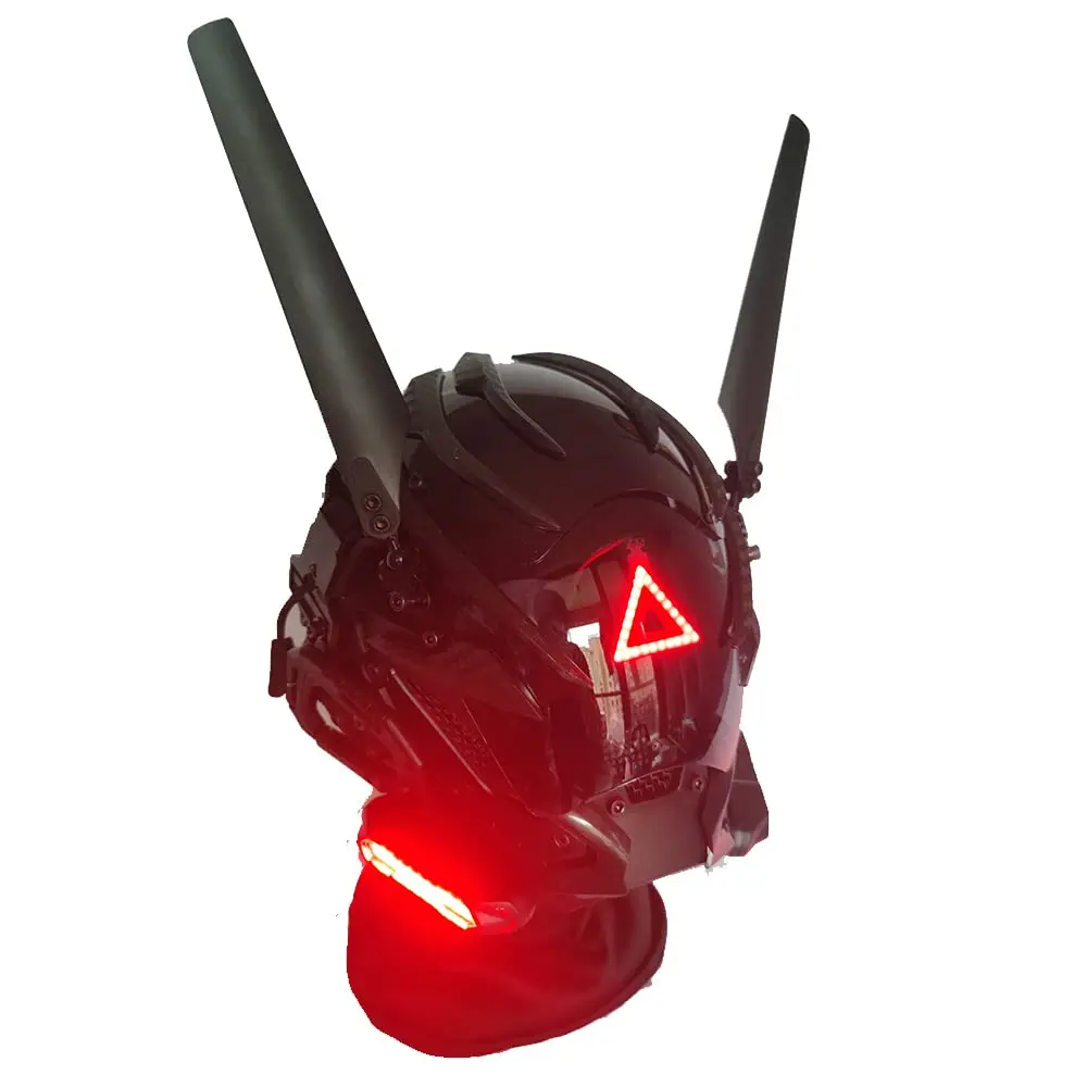 Маска для косплея JAUPTO в стиле панк для мужчин и женщин, красная треугольная искусственная маска для косплея на Хэллоуин, подходящие аксессуары для музыкального фестиваля