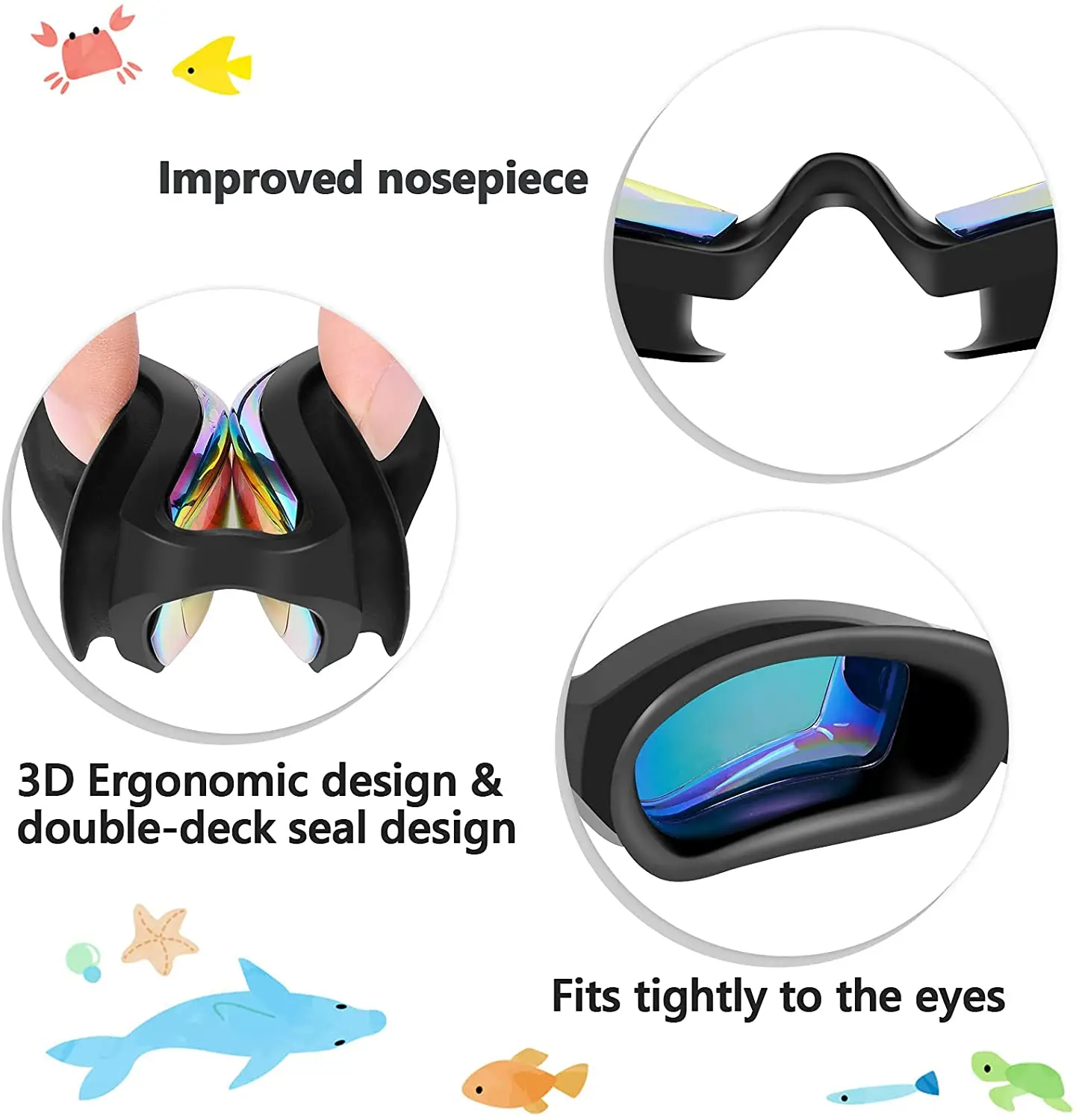 JSJM New Silicone Swimming Goggles Men Women Electroplating Colorful Adjustable Professional Swimming Glasses Waterproof Anti-UV