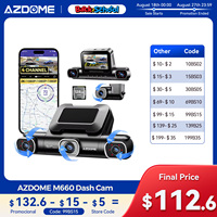 AZDOME M660 Car DVR 4 Channel 360° Dash Cam Front Rear Inside 128G EMMC WIFI GPS Dash Camera for Cars 2.5K+1K+1K+1K Parking Mode