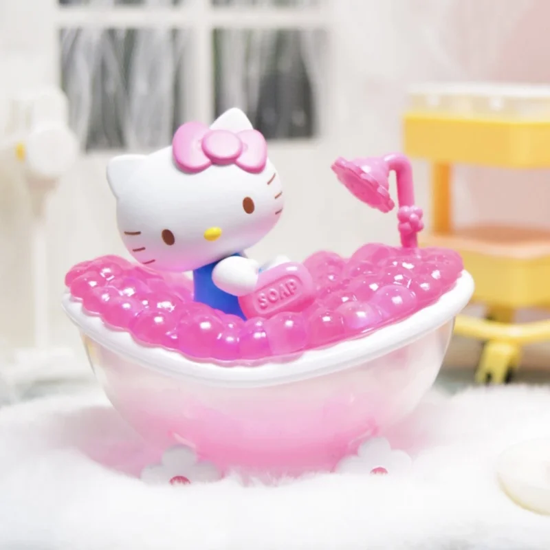 Sanrio Character Bath Series figure Kuromi Melody Trendy Collection Model Ornaments Dolls Gifts Girls Collection Toys