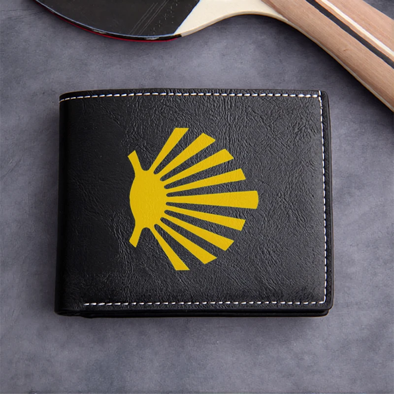 Scallop Shell Emblem Premium PU Leather Wallet for Men Lightweight Durable Business Style Compact Design