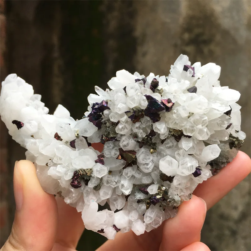 97g Real Natural Crystal Quartz And Colorful Pyrite Symbiotic Mineral Specimen Healing Stones Energy Home Decor Collection