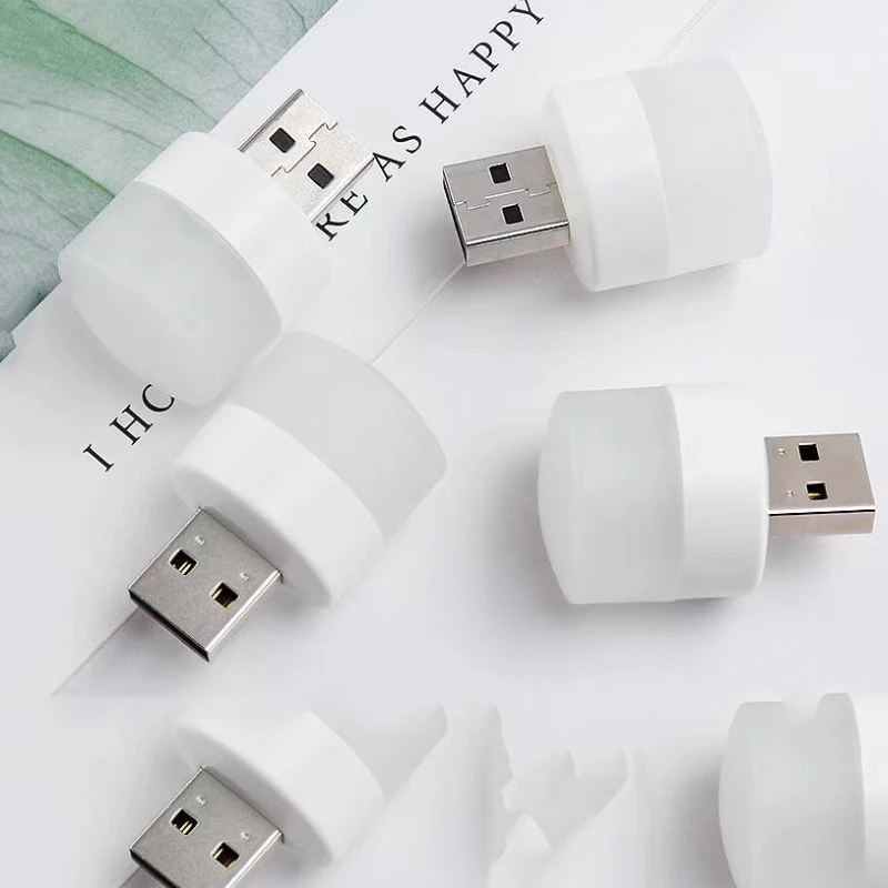 Xiaomi Kleine Nachtlampjes Usb Plug Lamp Mini Led Book Light Opvouwbare Camping Power Bank Opladen Ronde Lezen Oogbescherming