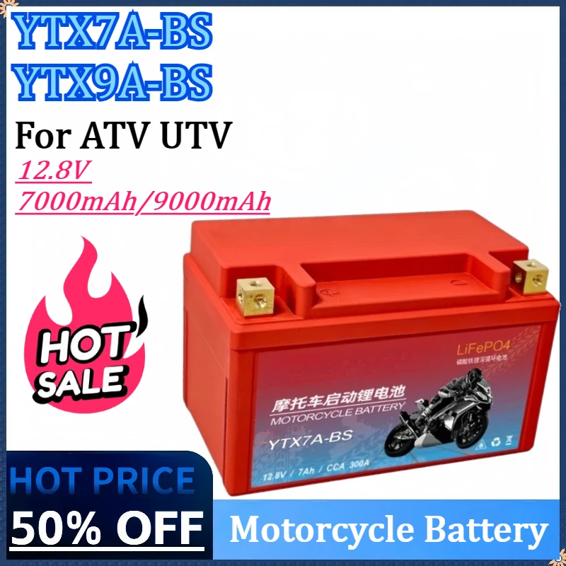

12.8V 7Ah/9Ah Motorcycle Battery LiFePO4 LithiumIron Phosphate Built in BMS CCA 300A 400A For ATV UTV Scooter for BMW for Halley