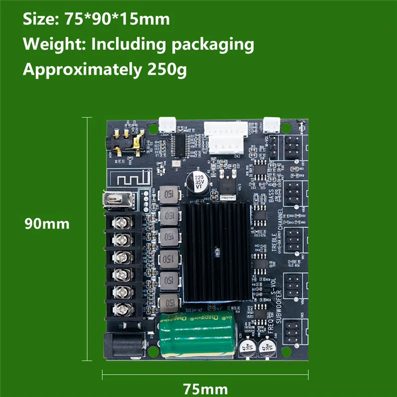 AA60-ZK-MT21S 리드 타입 KTV 마이크 및 오디오 기기 2.1 채널 블루투스 앰프 보드 50+50+100W