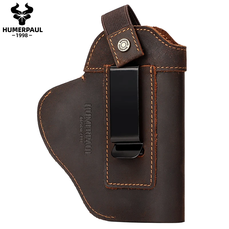 Genuine Leather Universal Gun Cover With Concealed Carry Holsters Belt for All Size Handguns