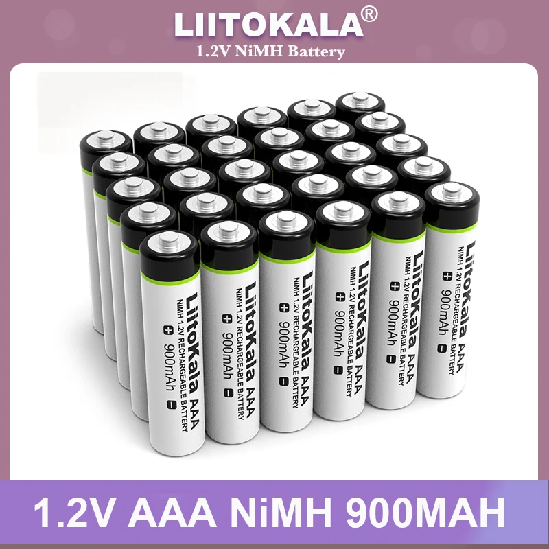 4-24PCS LiitoKala Original AAA NiMH Battery 1.2V Rechargeable Battery 900mAh for Flashlight, Toys,remote control