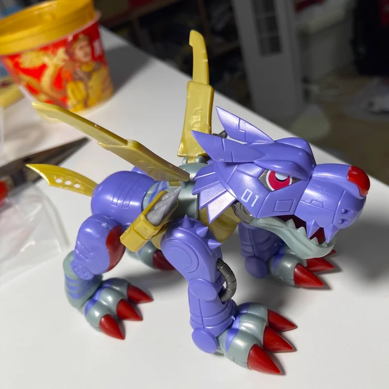 Modelo de ensamblaje de plástico genuino Plabako Digimon, caja ciega, juguetes para coleccionar, regalo, ensamblaje de dibujos animados, estatuilla de Tiranosaurio Rex de batalla