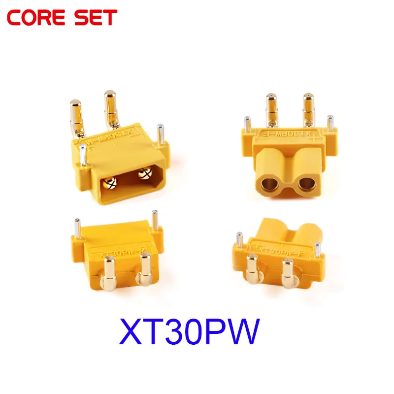 Amass XT30PW ESC Motor PCB board plug Banana Golden XT30 Upgrade Right Angle Plug Connector for RC Mode