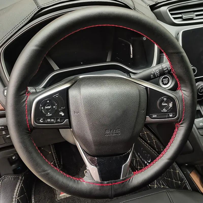 Car Large Microfiber Leather Steering Wheel Braid Cover Hand-sewing Universal Auto Interior Accessories 42cm 45cm 47cm 50cm