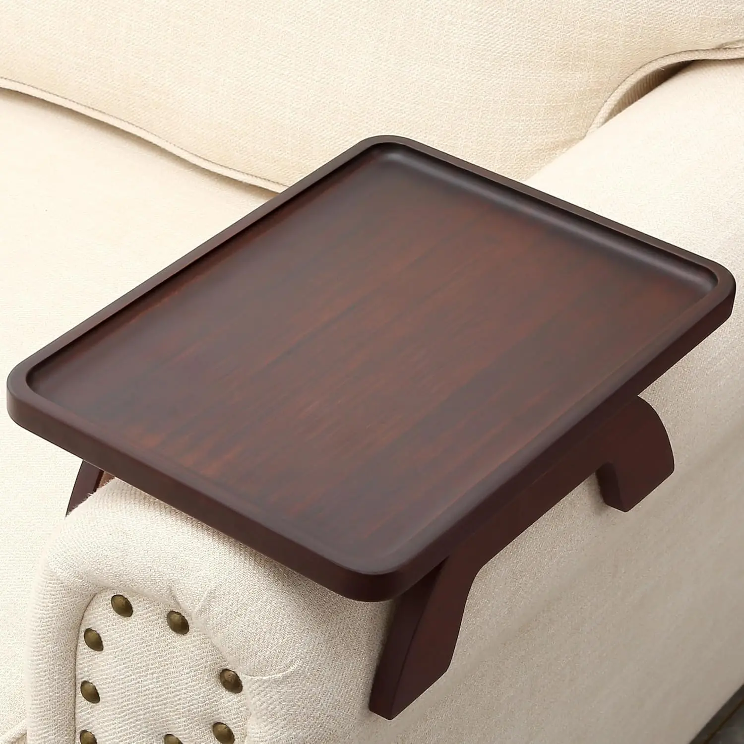 Clip-on sofa armrest table, household tray, beverage, food, fruit, multi-function, convenient placement, sofa side table
