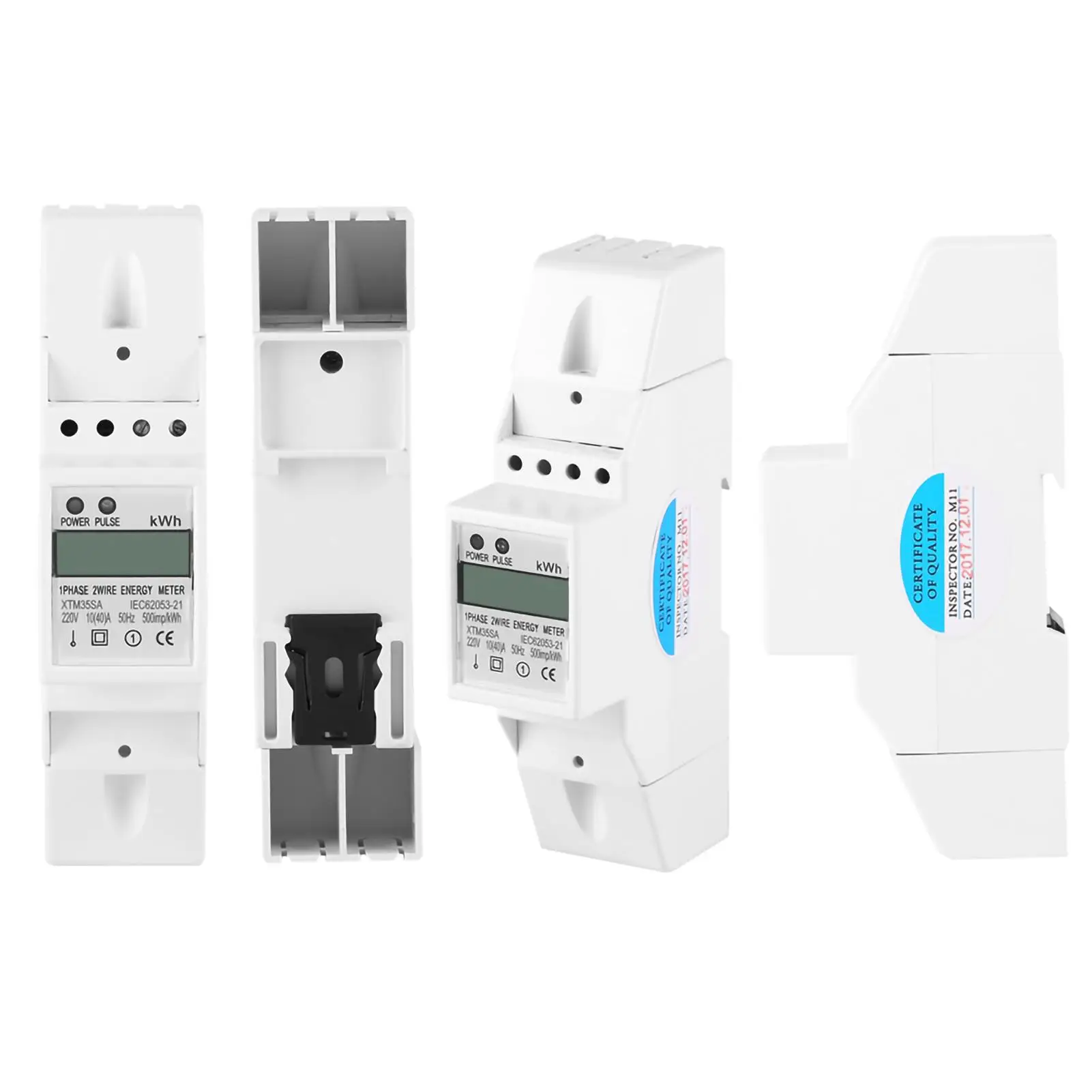 الرقمية LCD مرحلة واحدة Din عداد كهربائي 10-40A الطاقة كيلوواط ساعة متر الطاقة الإلكترونية
