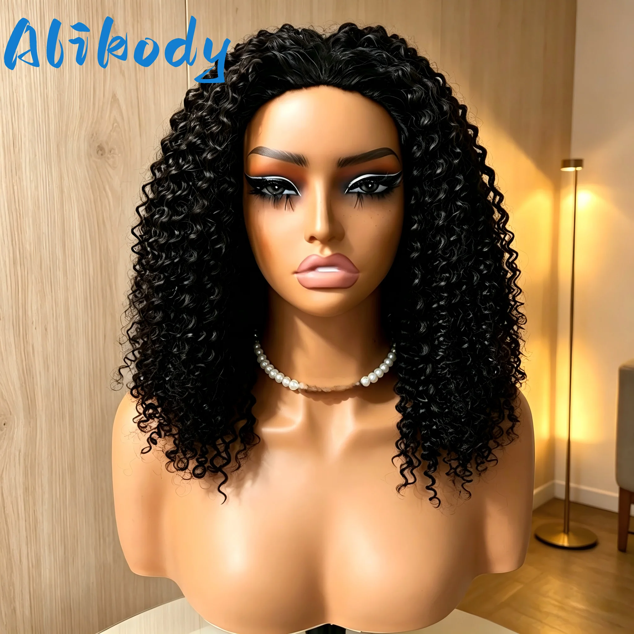 

Curly Half Wig Human Hair 1800% Density Invisible Hairline 3 In 1 Drawstring Seamless Flip Over Wigs Curly Half Wigs for Women
