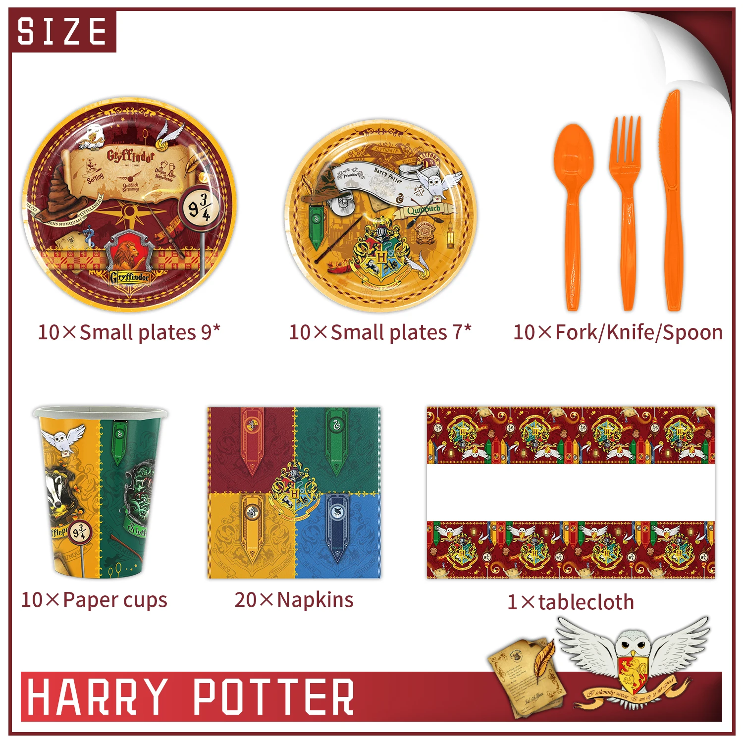 Hot Cartoon harry potter Birthday Party Supply Disposable Banner Cake Topper Hanging Flag Balloons Set Birthday Decorations