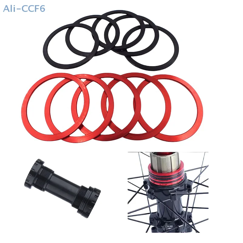 

5Pcs Bicycle Black Red Flywheel Hub Spacers For Adjusting Bike Bottom Bracket Washer Cycling Axle Gasket