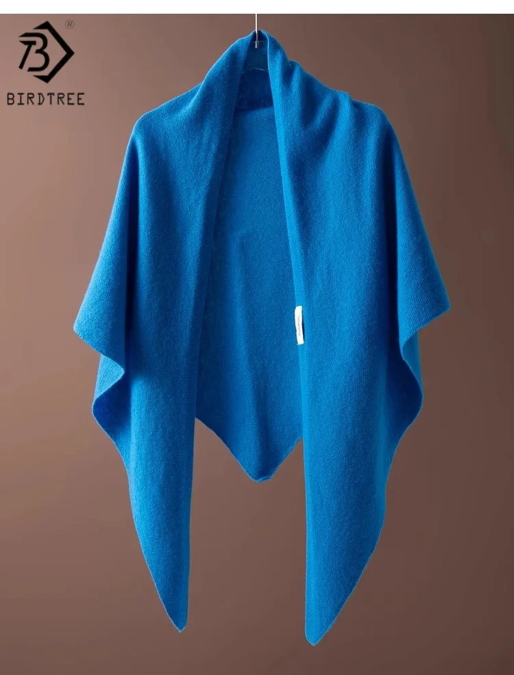 

Birdtree 100% Wool Women Weave Fashion Knitted Long Soft Shawls,2025 Autumn Winter New Shawl Shoulder Scarf Blanket T59410JF
