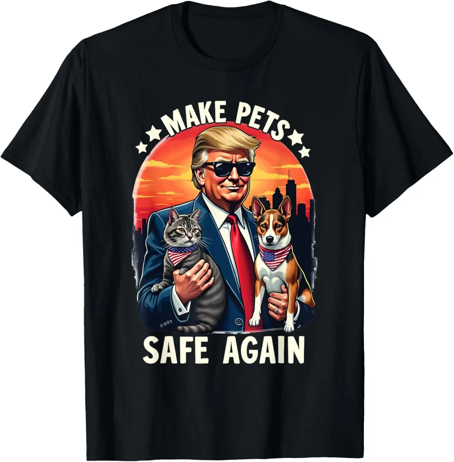 Make Pets Safe Again Funny Trump Presidential Debate T-Shirt S-3XL