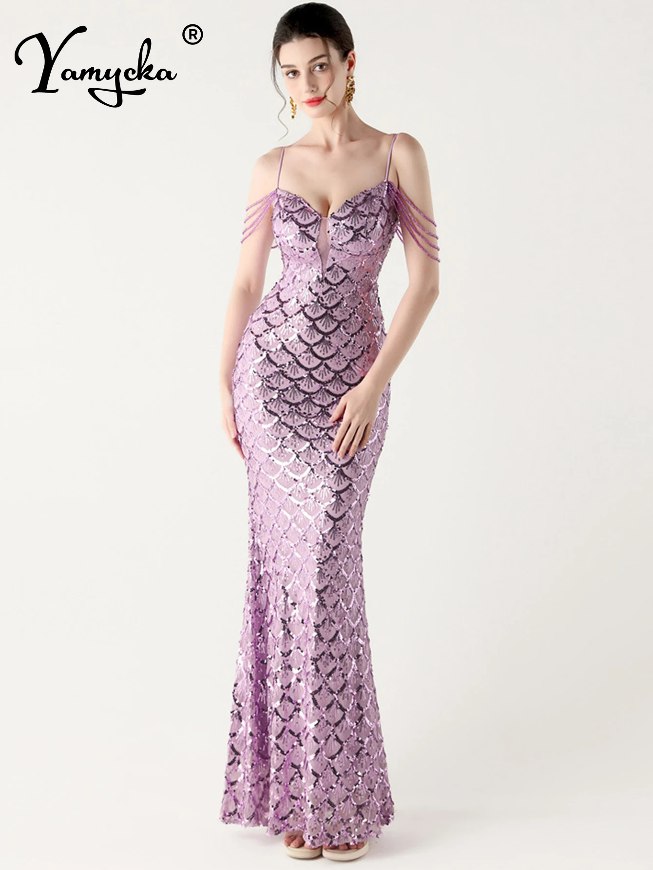 

Sexy pink backless slip sequin summer dress women elegant party long dresses woman luxury prom fishtail evening dresses vestidos