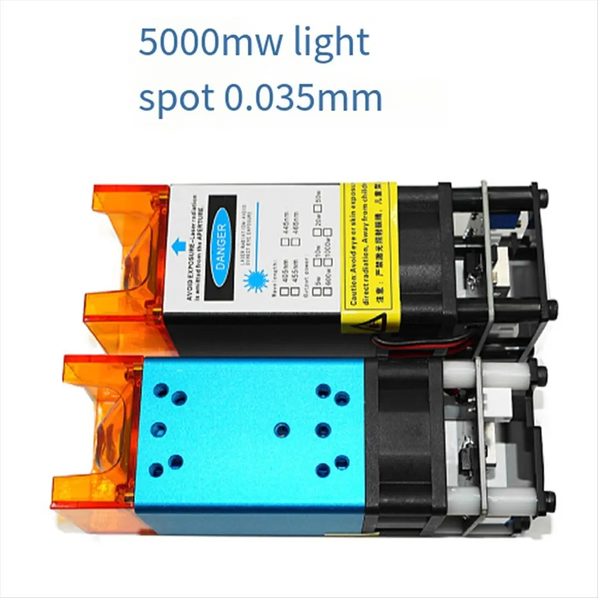 450nm-455nm 5w New Laser Engraving Cutting Fixed Focus Module PWM Modulation 12V Cutting 5mm Wood Board