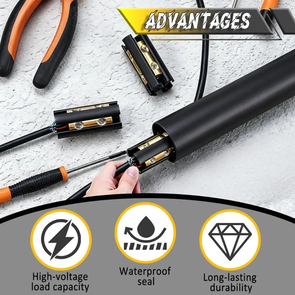 600 Volts Rated Underground Wire Splice Kit Heat Shrink UV Resistant Direct Burial UF Wire Waterproof Durable Splice Kit