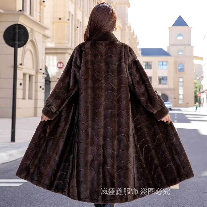 

Шуба женская, осень-зима 2026, новая норковая бархатная куртка, длинная модная верхняя одежда, верхняя одежда с экологическим мехом, женский топ