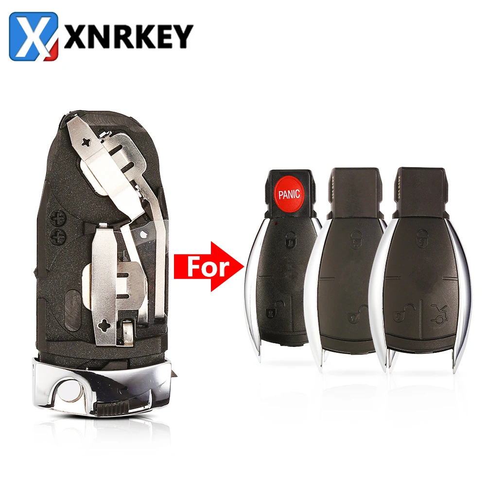 XNRKEY Smart Key Dual Batterie Halter mit Uncut Key Klinge für Benz A B C E S CL CLS CLA CLK W204 W205 W210 W212 Auto Zubehör