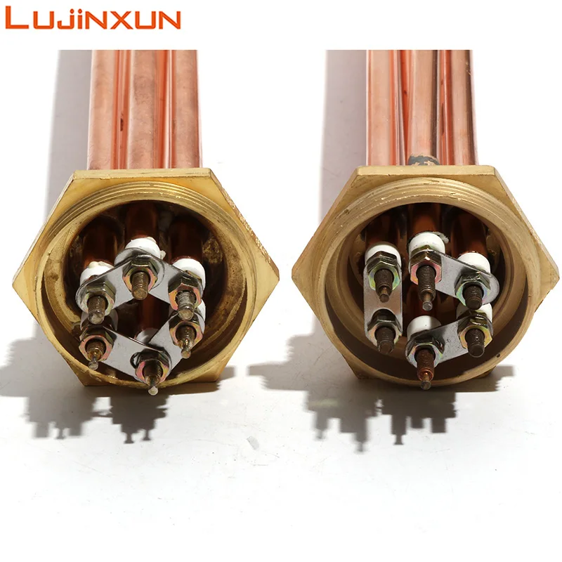 Lujinxun DN40 النحاس عنصر سخان المياه للغلاية مسدس 1.5 "موضوع سخانات 110/220/380 فولت النحاس الموضوع أنبوب 3/4.5/6/9/12KW