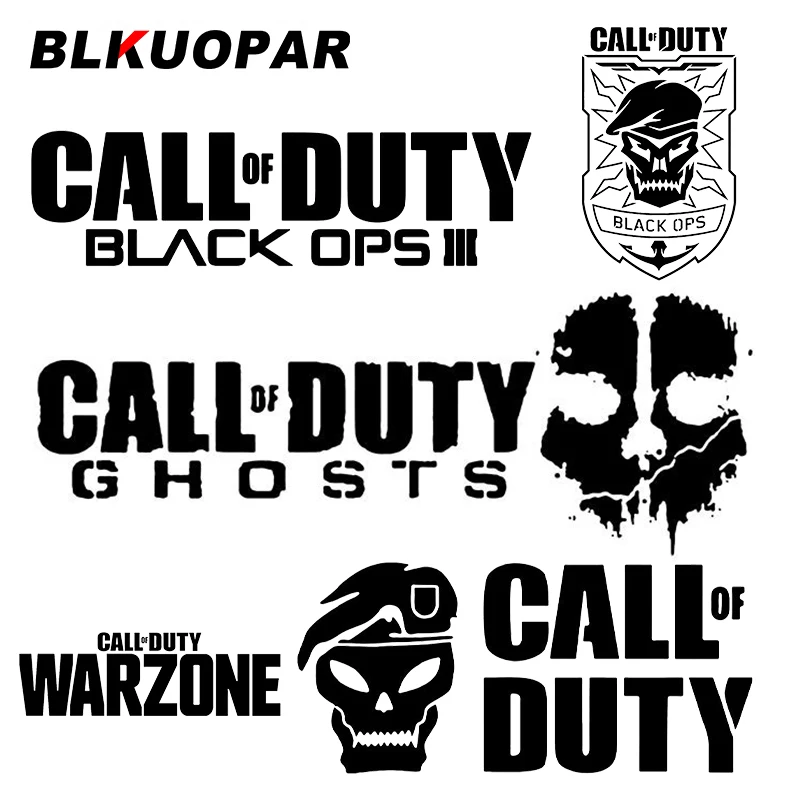 BLKUOPAR Call of Duty 10 Ghosts FPS Game Logo Hot Fashion Video Game Car Stickers Skull Graphics Decal Windows Trunk Car Goods