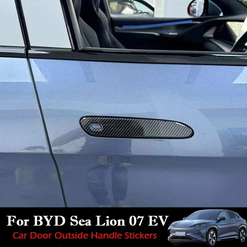 

For BYD Sea Lion 07 EV 2024 2025 Car Door Outside Handle Stickers ABS Door Bowl Protective Stickers Auto Exterior Decoration