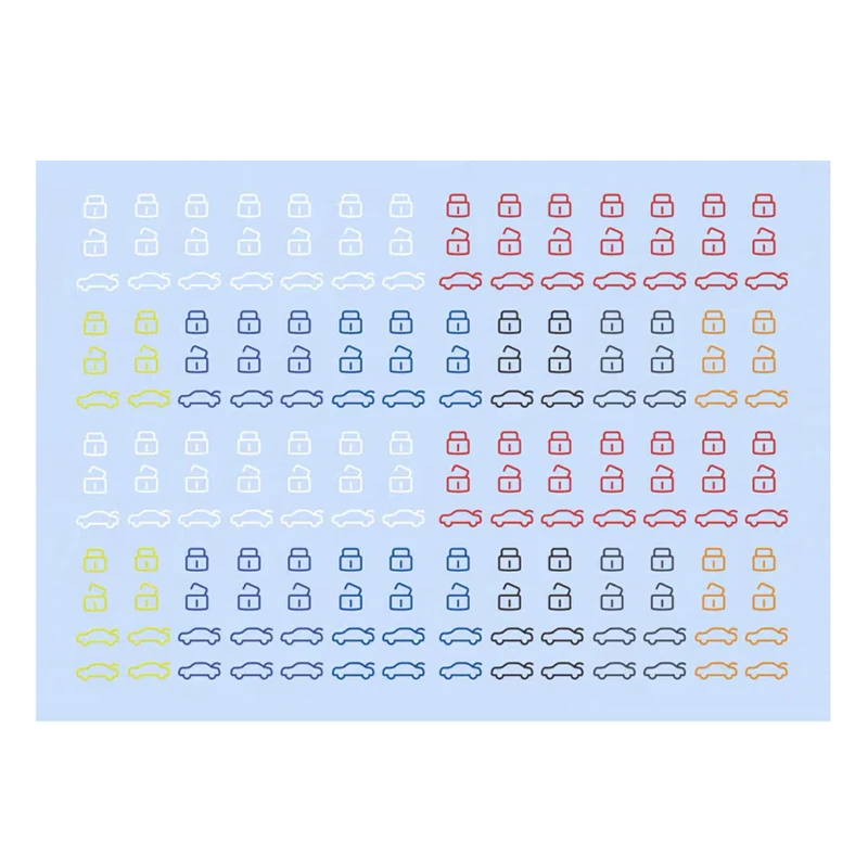 1PCS Water Slide Decal Car Key/Button Symbol Pattern Universal Waterslide Decals for Scale Car Model Interior DIY Decoration