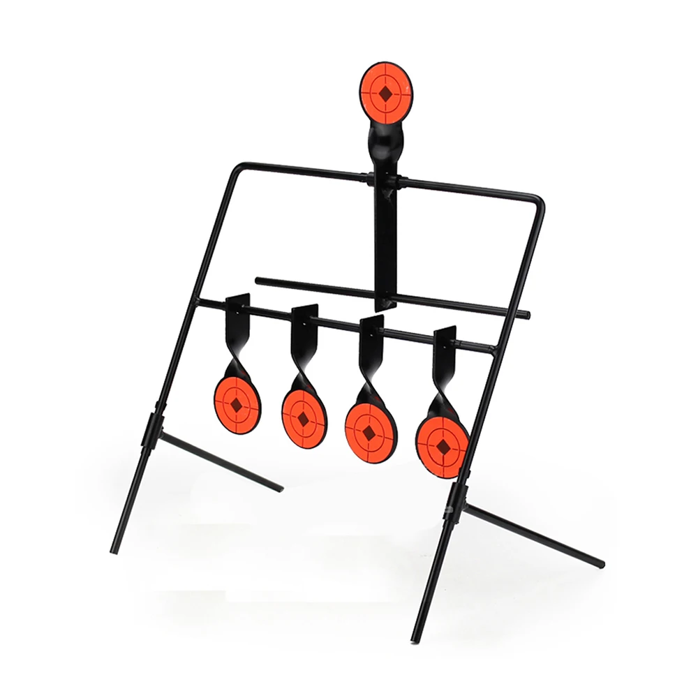 Rotating Metal Target Stand 4+1 Shooting Training Iron Targets for Airsoft, Air Rifle, Air Pistol