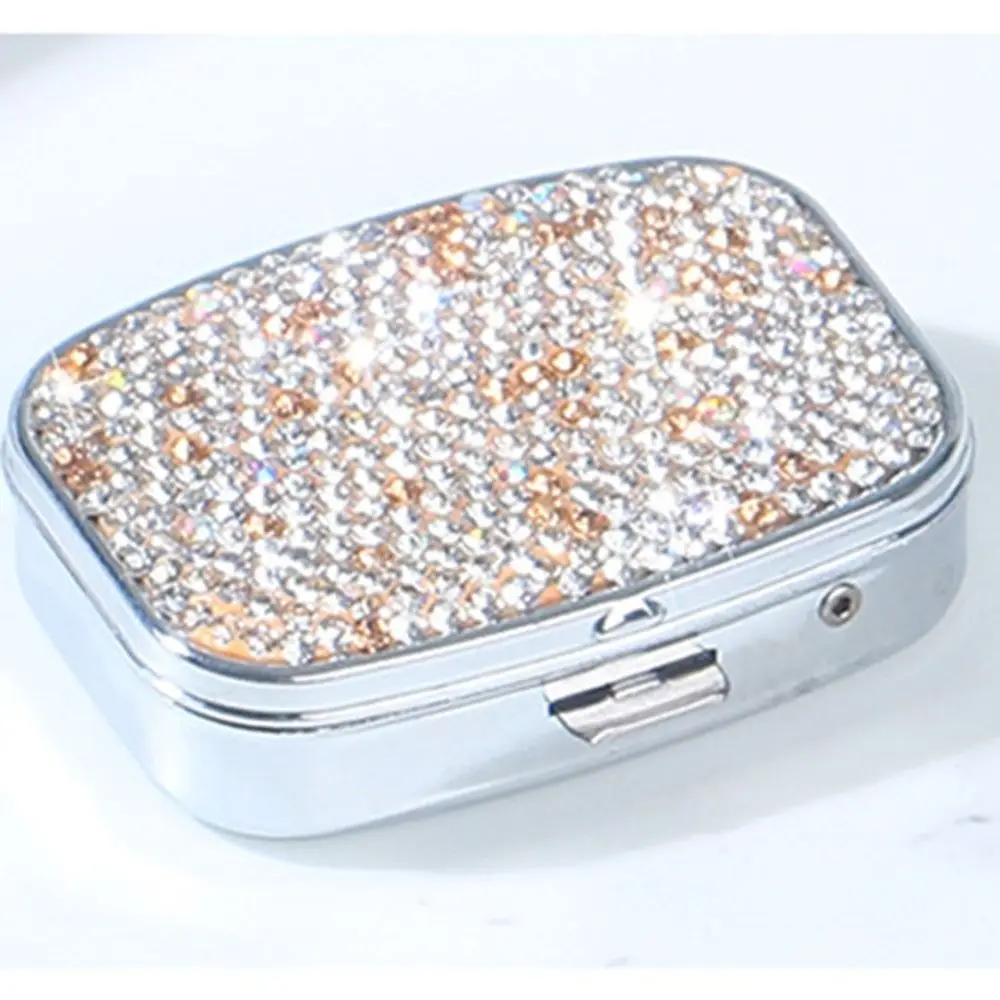 พร้อมกระจก HD Rhinestone-encrusted กล่องเครื่องประดับกันน้ําน่ารักปิดผนึก Organizer เงามัลติฟังก์ชั่น MINI กรณียายา