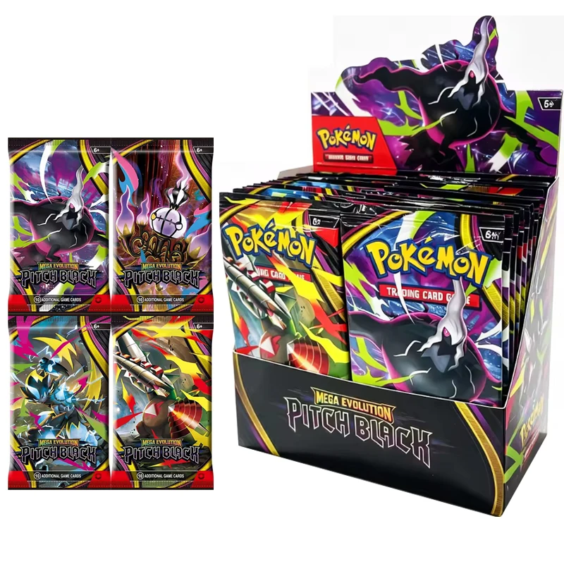 360 Stück/Set Pokémon-Karten Mega Evolution Pitch Black Ascended Heroes Prismatic Evolutions Englische Booster-Kampf-Transaktionskarten