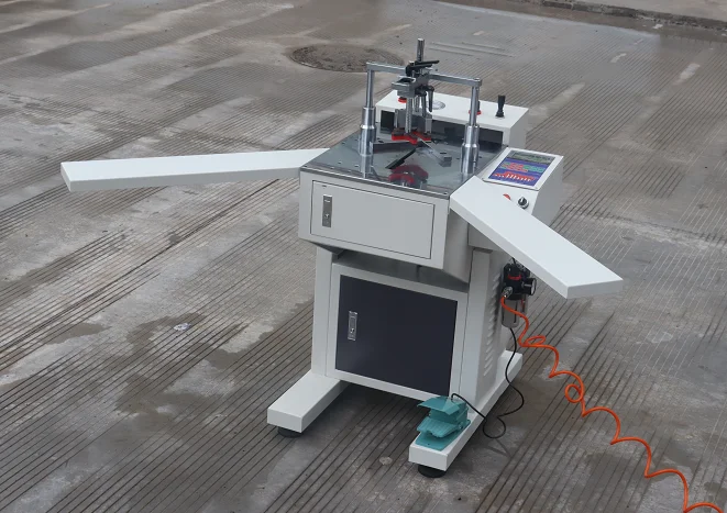 Automatic Right Angle Leaning Motor Clamping Cut-off Saw Wood Cutting Machine For Photo Frame Corner Nailing 2kw 340kg